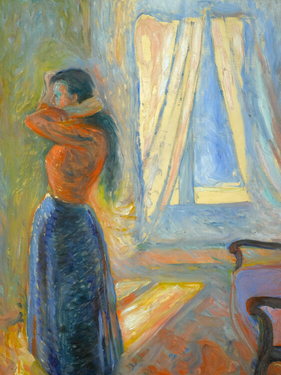 Poster Woman Looking in the Mirror (Female Portrait) - Edvard Munch