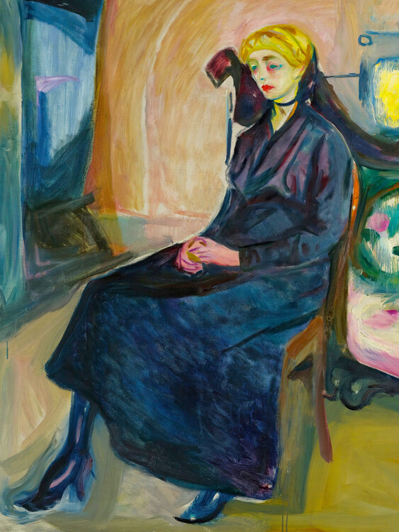 Poster Seated Young Woman (Sad Female Portrait) - Edvard Munch