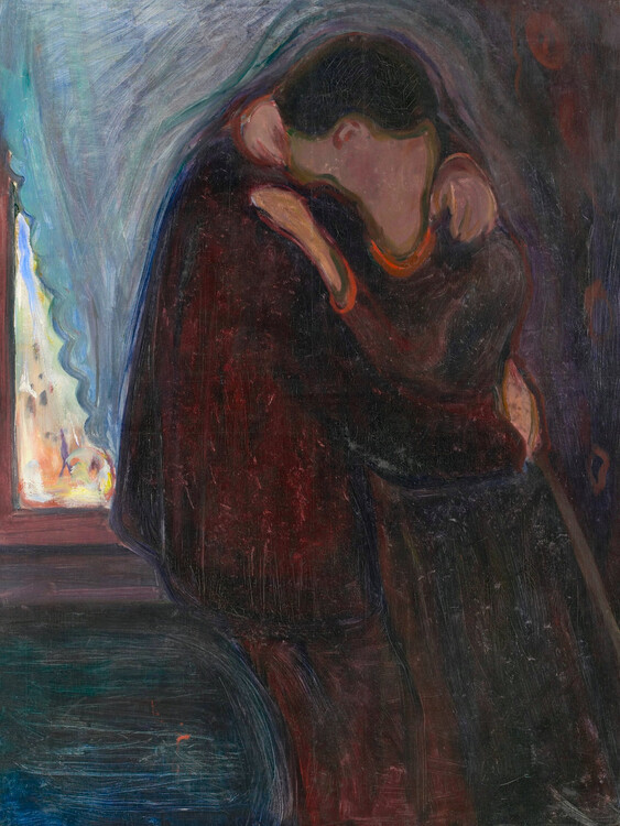 Plakát The Kiss (Romantic Portrait) - Edvard Munch