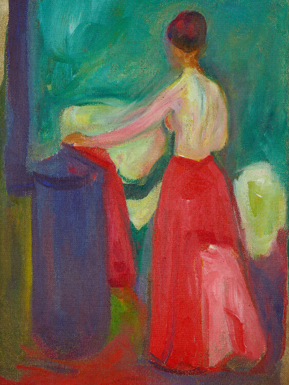 Plakát Nude in a Red Skirt (Female Nude) - Edvard Munch