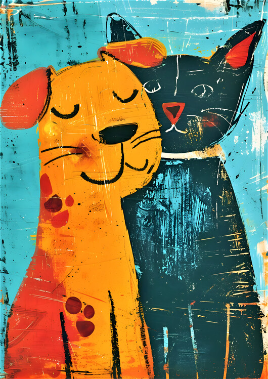 Poster True Cat and Dog Love