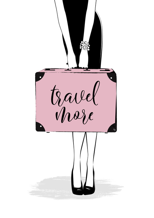 Плакат Travel more girl