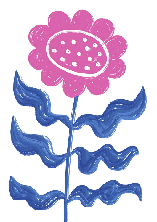 Bild auf Leinwand Pink retro sunflower