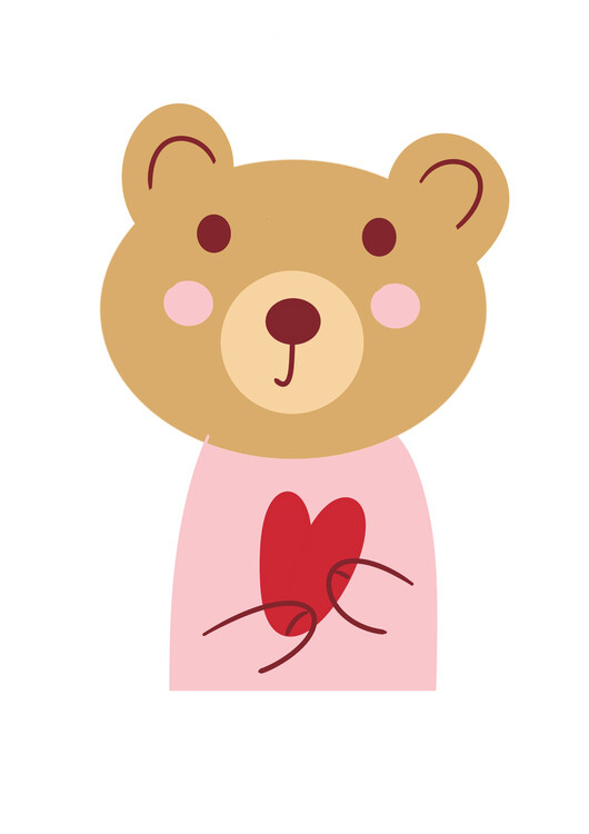 Plakát Little Girl Bear