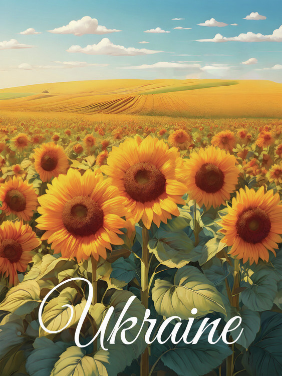 Plakát Ukraine Sunflower Field
