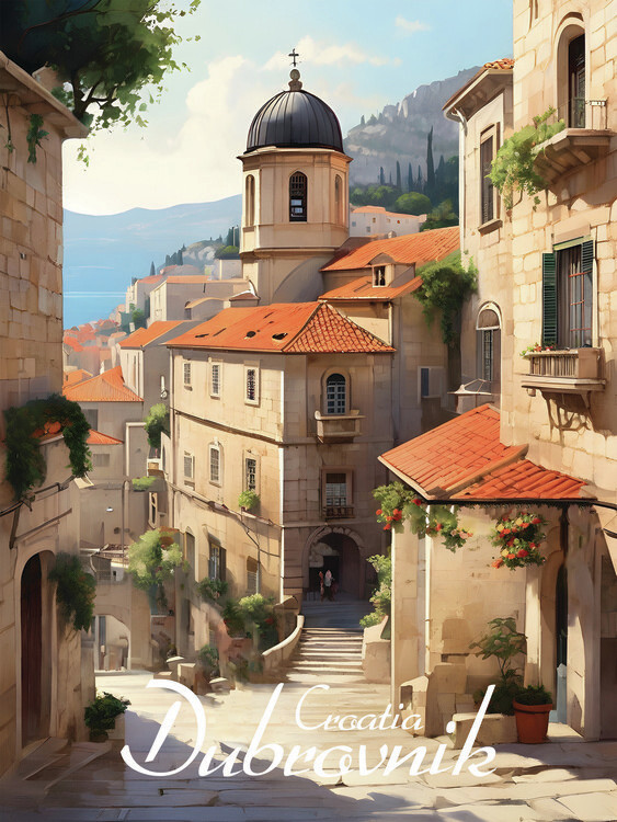 Poster Dubrovnik Old Town Croatia