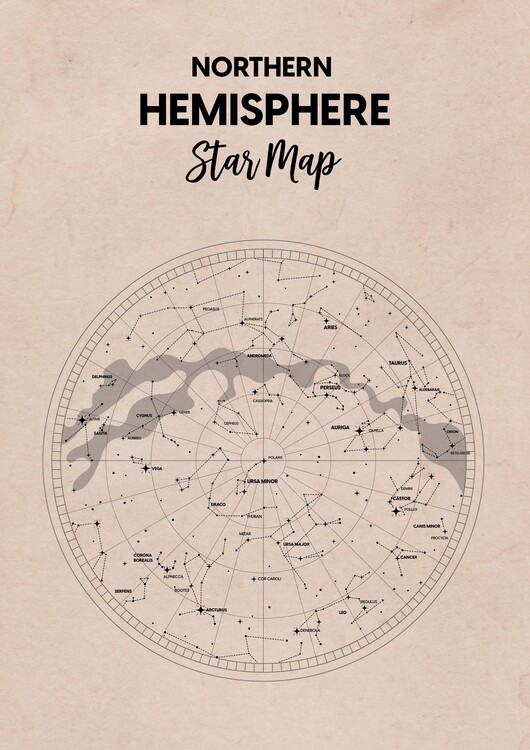 Poster Northern Hemisphere Star Map