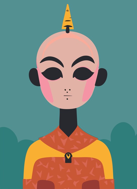 Póster Serene Sentinel of the Silent Cosmos