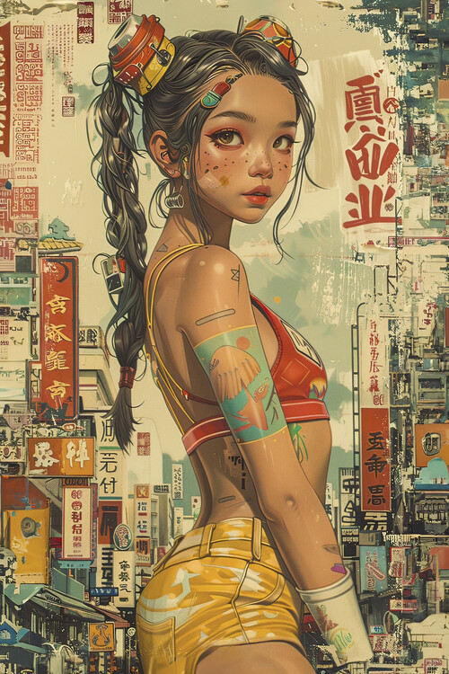 Футболка Japanese Retro Girl Anime