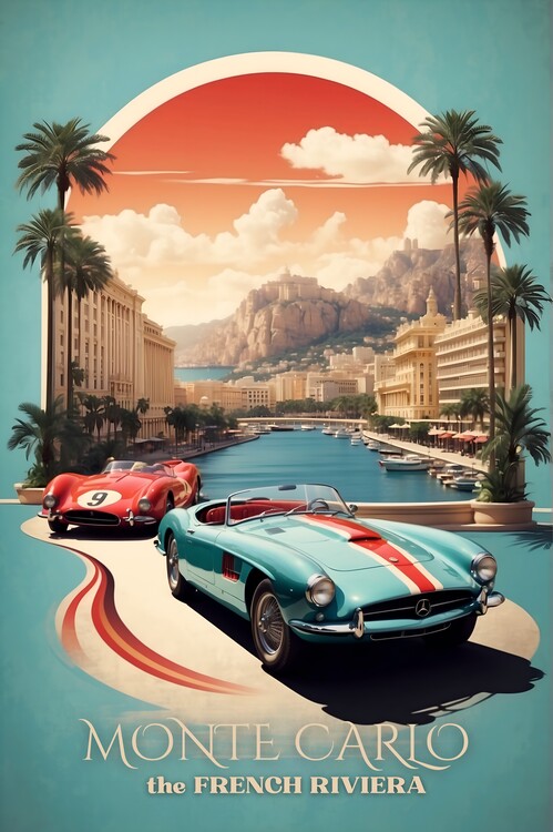 Poster Monte Carlo Racing Elegance: Vintage Motorsport Poster