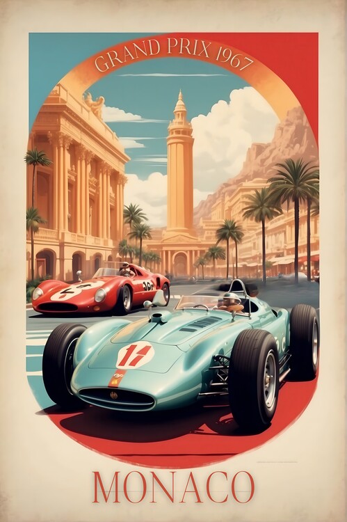 Plakat Monaco Motorsport Majesty: Vintage Racing Poster