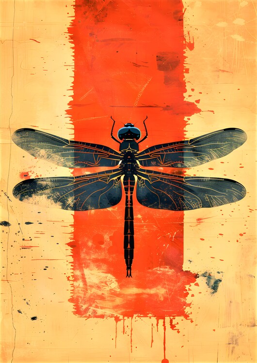 Poster Simple dragonfly art