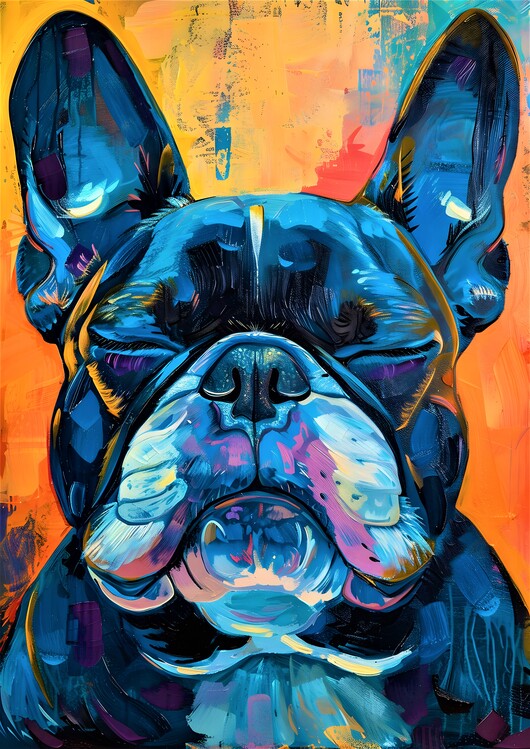 Canvas Print Sleepy Bulldog