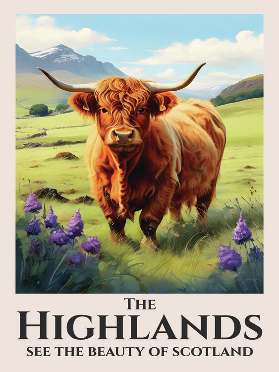 T-shirt Scotland Highlands Cow