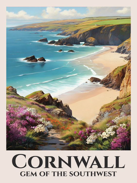 Plakát Cornwall Coastline