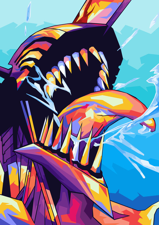 Plakat Chainsaw Man Wpap Pop Art