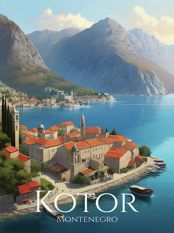 Plakát Bay of Kotor Montenegro