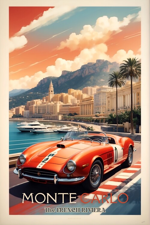 Poster Monte Carlo Motorsport Magic: Vintage Racing Art
