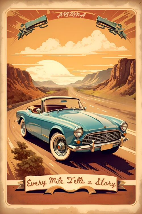 Poster Vintage Poster: Every Mile Tells a Story