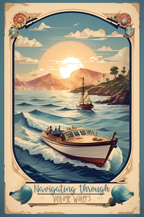 Plakat Vintage Poster: Navigating Vintage Waters