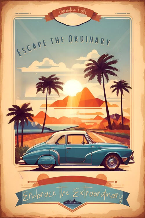 Poster Vintage Poster: Escape the Ordinary