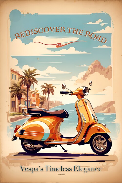 Poster Vespa Vintage Poster: Timeless Elegance