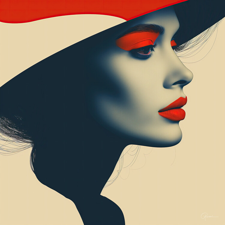 Poster Lady in red