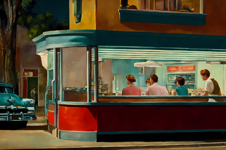 Canvas Print The night Frank drank a lot in the diner