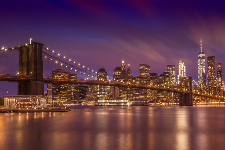 Poster BROOKLYN BRIDGE New York City Sunset