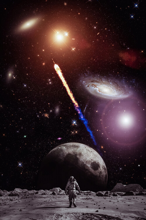Plagát Astronaut exploring the universe