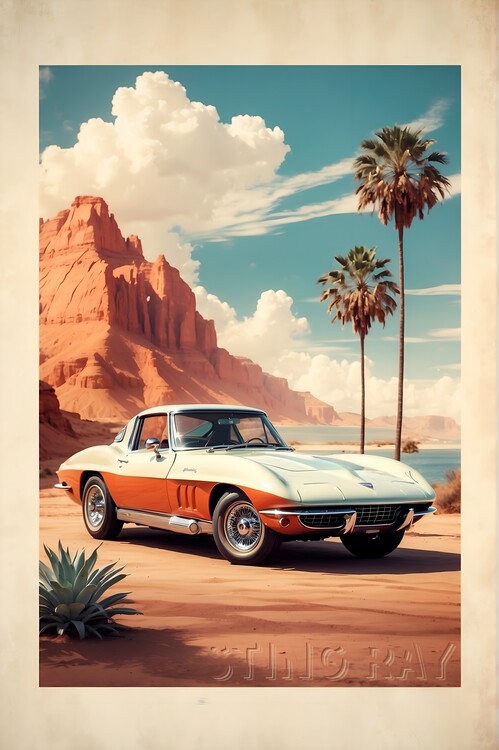 Poster Vintage Corvette Sting Ray Poster