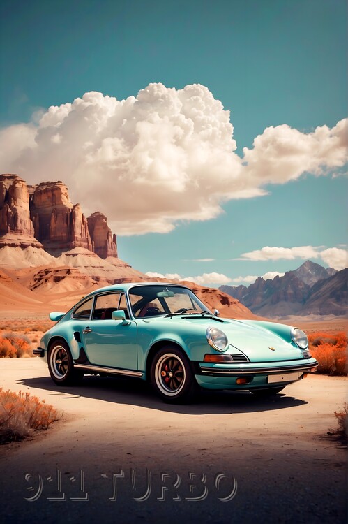 Poster Vintage Porsche 911 Turbo GT Poster