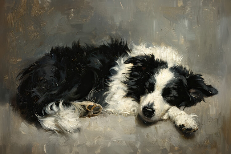 Плакат Border Collie Sleeping