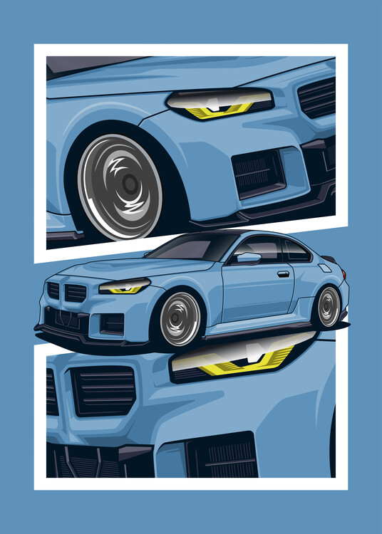Poster Blue car