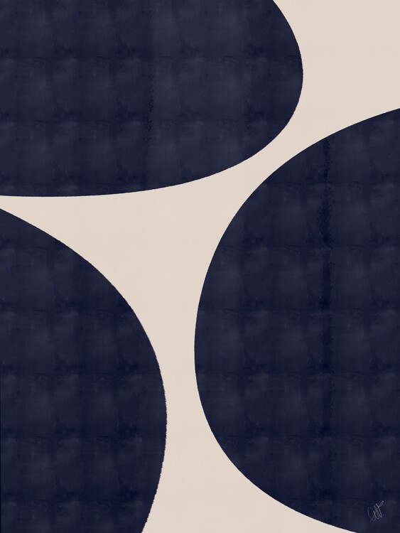 Plakát Blue Abstract Shapes