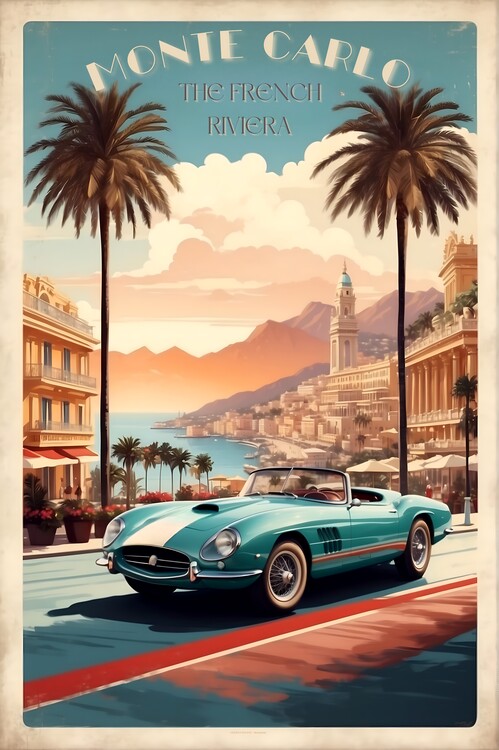 Картината върху платно Monte Carlo Memories: Vintage Poster