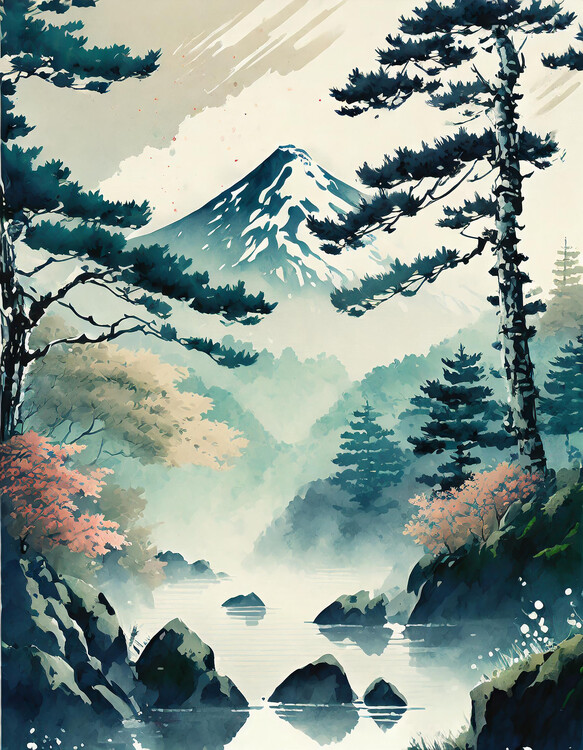 Poster Japanese forest