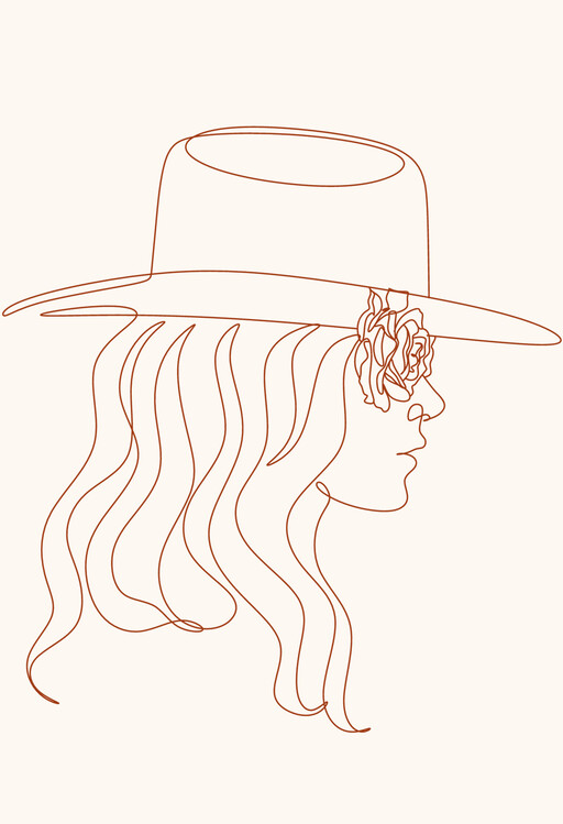 Poster Summer Girl Line Art