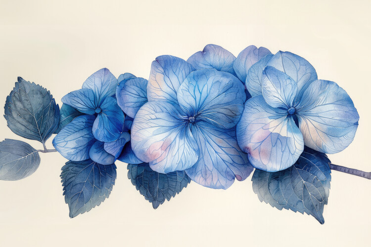Póster Blue Flowers