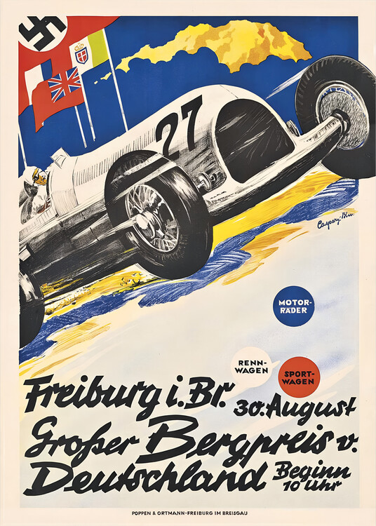 Poster Freiburg i Br Gosser Bergpreis v Deutschland 1936 or the Ger