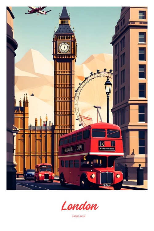 Poster London vintage Travel poster