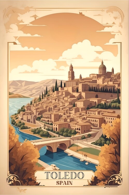 Plakat Journey into Toledo's Past: Vintage Retro Travel Illustratio