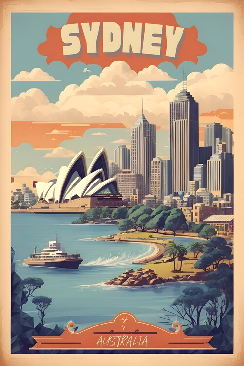 Poster Vintage Sydney Poster: A Glimpse into Australia's Past