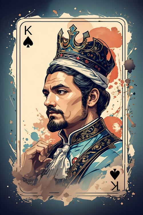 Плакат King of Spades Vintage Illustration - Retro Royalty Revived