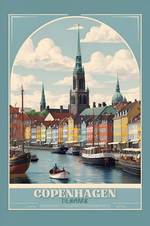 Плакат Vintage Copenhagen: Danish Heritage and Artistry