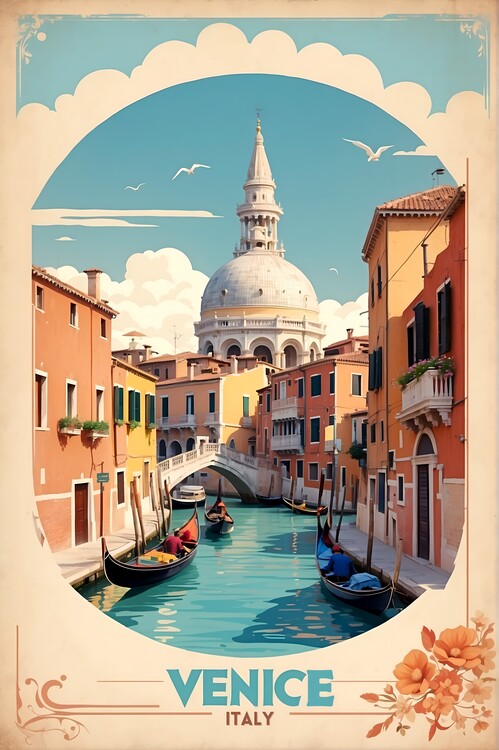 Poster Vintage Venice Poster: Nostalgic Italian Charm