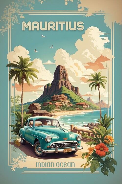 Poster Mauritius Island Odyssey: Vintage Travel Poster