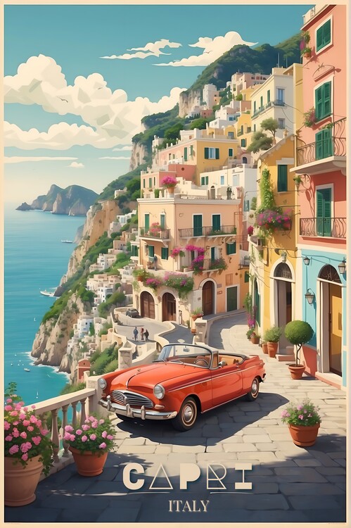 Poster Capri Splendor: Vintage Travel Poster