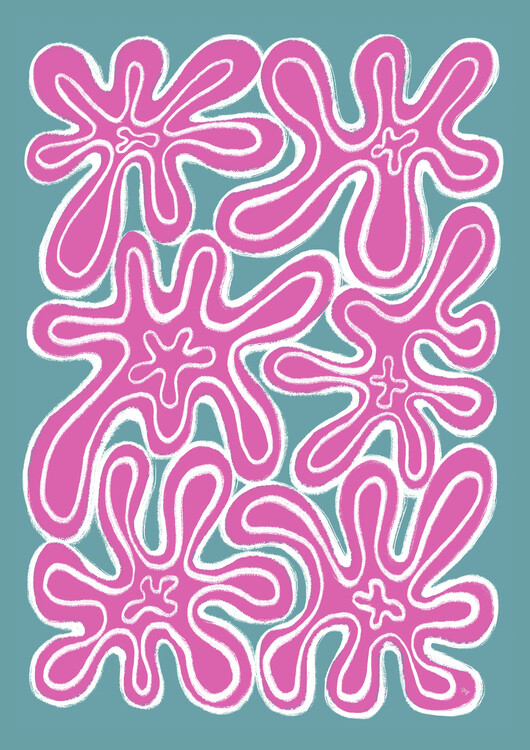 Плакат Abstract Pink Flowers