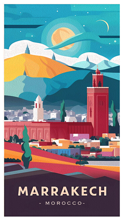 Poster Travel to MARRAKECH - Morocco : The Magical Red City